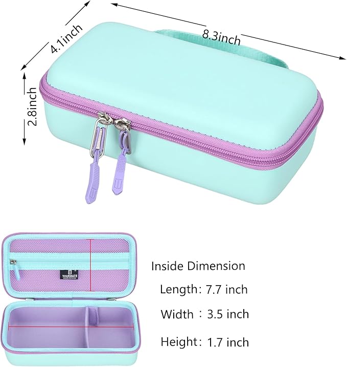 Hard Storage Case for HiMont/Sangrui/ARNSSIEN/Usteetic Camera Instant Print - Travel Case for Selfie Video Camera(Only Box) (PU, Cyan)