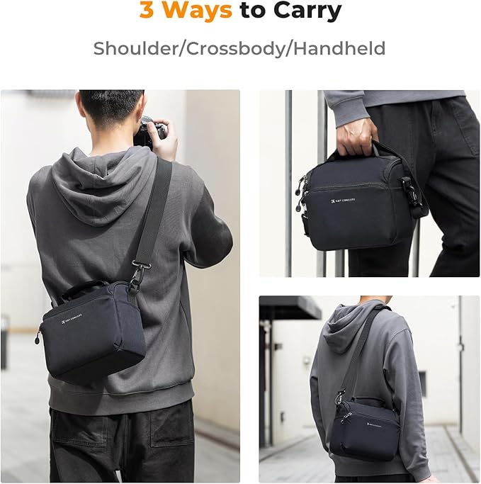 K&F CONCEPT Camera Sling Bag Small Crossbody Camera Case DSLR/SLR/Cute Compact Shoulder Photography Bags for Photographers