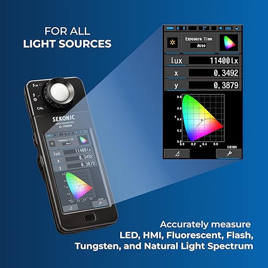 Sekonic C-7000 Spectrometer Spectrum Analyzer - Portable Handheld Tool for Precision Color Control & Interpretation for Home, Designer's Firm, Engineering Lab & Industrial Use