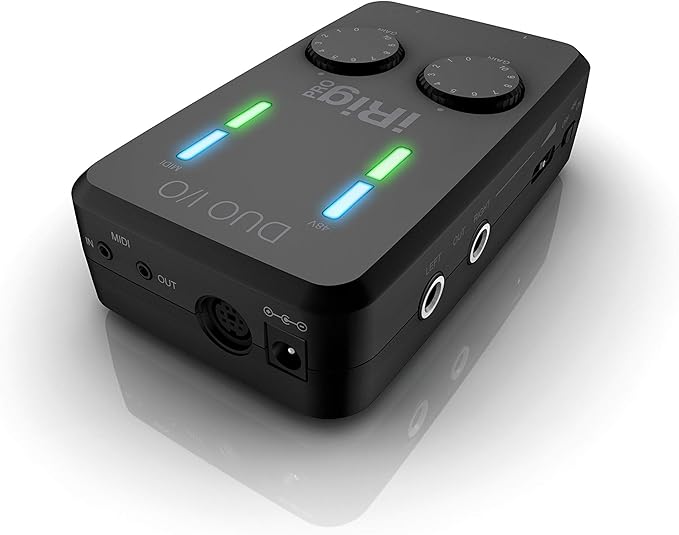 IK Multimedia iRig Pro Duo I/O USB audio interface, TRS balanced & headphones outputs, audio mixer to 24-bit, midi interface for music studio, recording, podcasting, streaming & social apps