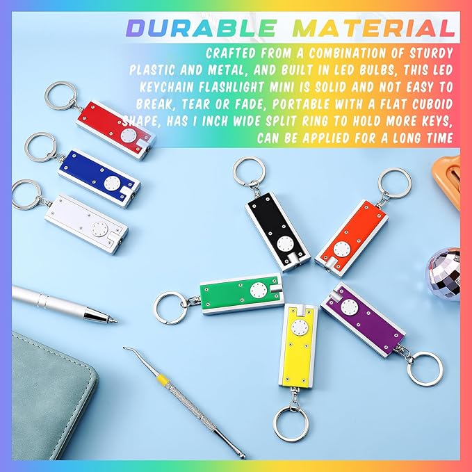 8 Pcs Mini Keychain Flashlight LED Keychain Light Bulk Small Flashlight for Outdoor Camping Hiking Equipment and Emergency Gift(Multicolor)