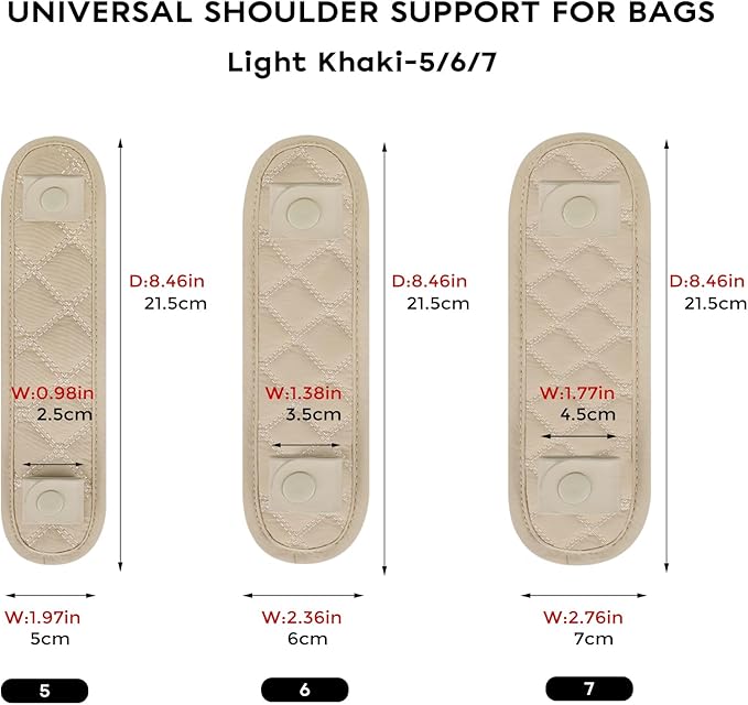 GIVLEFLY Shoulder Strap Pad for Bags, Soft Cushion Protector with Anti-Slip Backing for Tote & Crossbody, Light Khaki