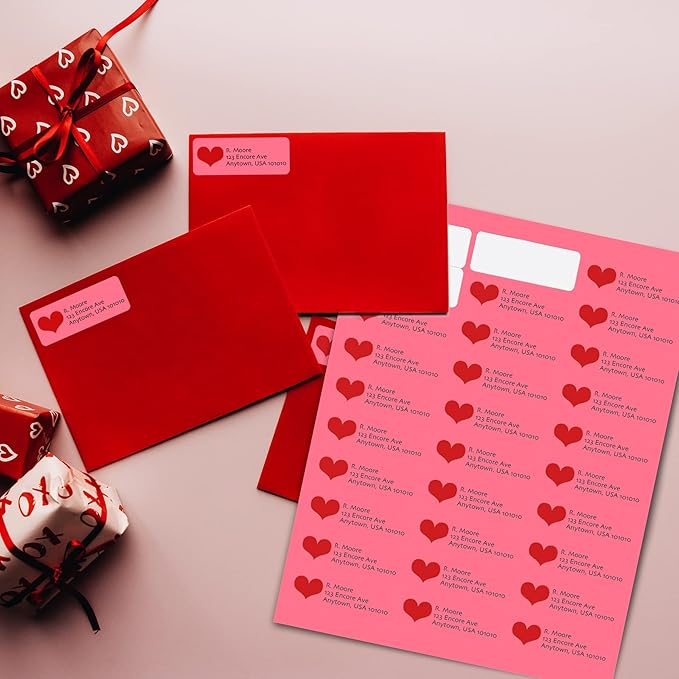Blanks Labels Fluorescent Safety Red FBA & Mailing Labels from Blank Labels - 2-5/8" x 1" (2.625 x 1) - 30 Labels Per Sheet