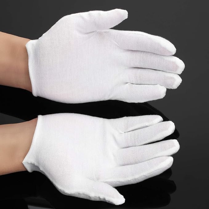 Frienda 300 Pcs Cotton Gloves Bulk Large Size for Men Women Inspection Gloves for Dry Hand Art Handling Coin Jewelry(S)
