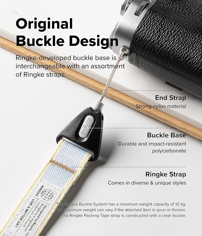 Ringke Shoulder Crossbody Strap [Adjustable Neck Lanyard Strap with Sturdy String] [One-Touch Buckle] for Phone Case, Camera, Keys, USB Flash Drive, and ID Badge - Stripe Blue