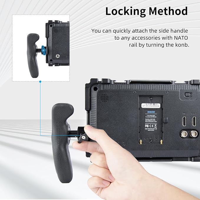Nitze Side Handle Kit with NATO Clamp, 360° Adjustable NATO Side Handles for Smartphone/iPad/Monitor/Camera Cages - PA32C