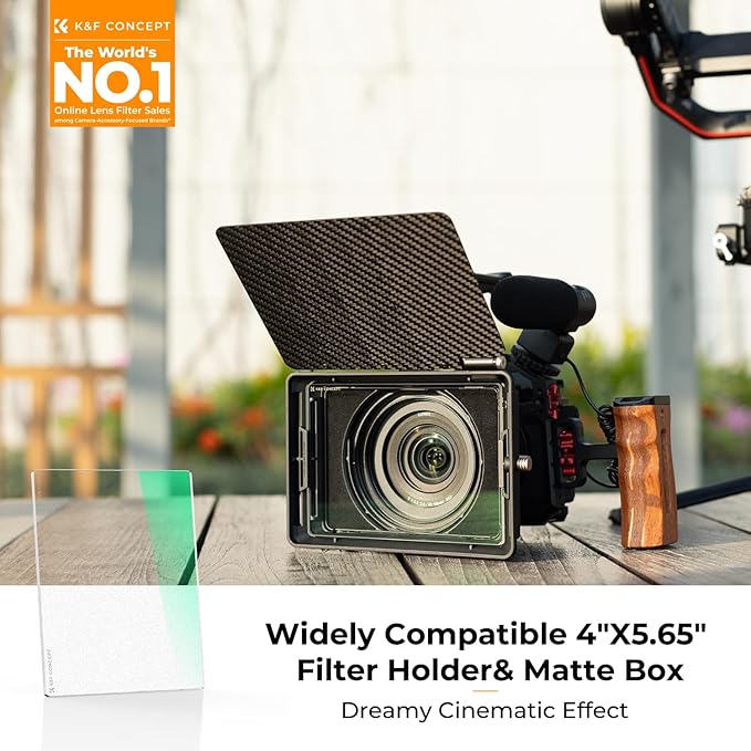 K&F CONCEPT 4'' x 5.65'' Square Black Diffusion 1/8 Effect Filter Cinema Mist Diffuison Filter Compatible with Tilta, SmallRig Matte Box Ultra-Slim Optical Glass with 28-Multi Coatings