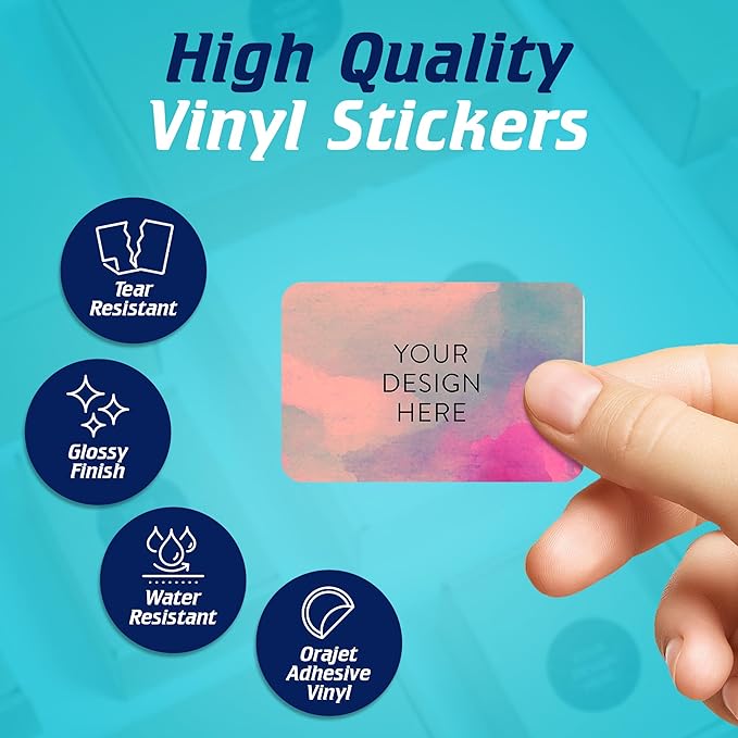 100 Custom Vinyl Stickers - Upload Your own Image, Text, Design, Logo - Personalized Logo Labels for Handmade, Packaging, Bottle, Jars, Candle, Brand Stickers (Rose, 6x4)