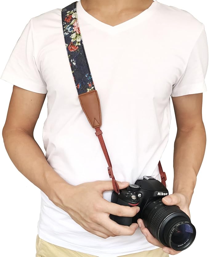 Alled Camera Strap Neck, Adjustable Vintage Floral Camera Straps Shoulder Belt for Women/Men,Camera Strap for Nikon/Canon/Sony/Olympus/Samsung/Pentax ETC DSLR/SLR