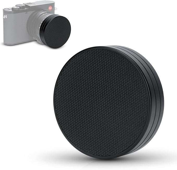 Metal Lens Cap Cover Protector for Leica Q3 43 Q3 Q Q-P QP Camera with PU Leather on Surface & Microfiber Fabric Interior Anti-Scratch Dustproof Protective Lens Cap Accessories for Q3 43 Q QP
