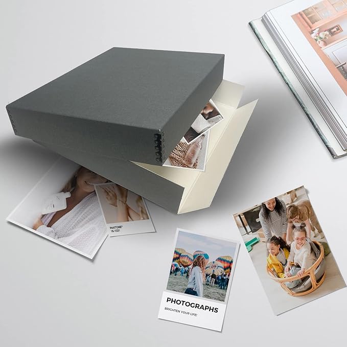 Lineco Museum Archival Storage Box, 14.75x18.75x3 in. Drop Front Design. Acid-Free with Metal Edge. Organize Photos, Pictures, Prints, Documents, Crafts, DIY. Gray, 1 Pack