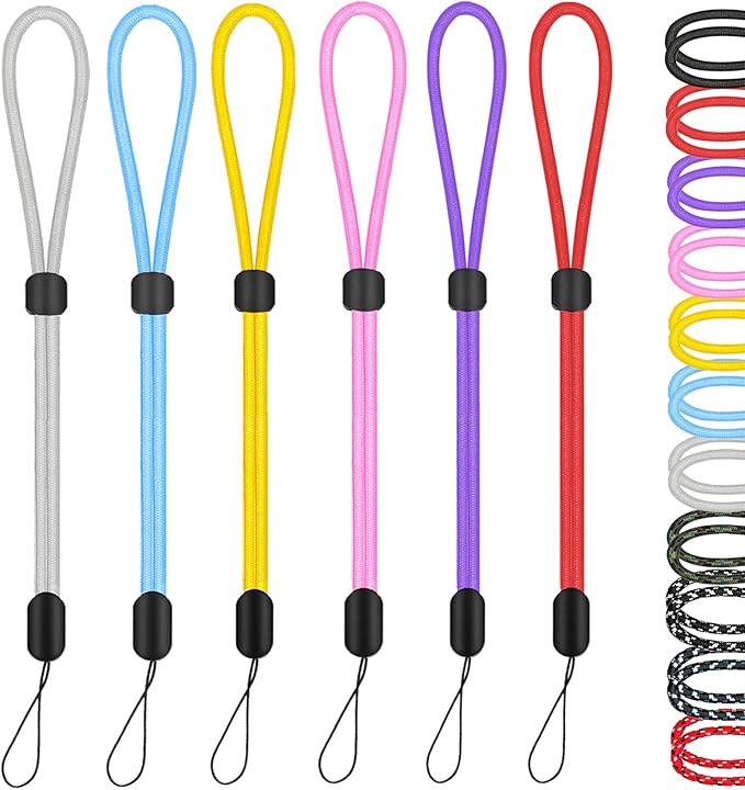 Hand Wrist Strap Lanyard, 6 Pack 9.5inch Adjustable Nylon Wristlet Straps Keychain String for Cell Phone Case Holder, AirPods Pro 2 2022, Camera, Key, GoPro, USB Drive, Ski Glove (Multi-ColorA)