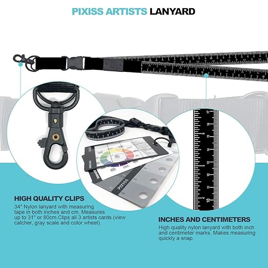 Grey Scale Value Finder, Color Wheel, Artists View Catcher Finder Viewfinder on Lanyard with Measuring Tape Tools for Artists Drawing