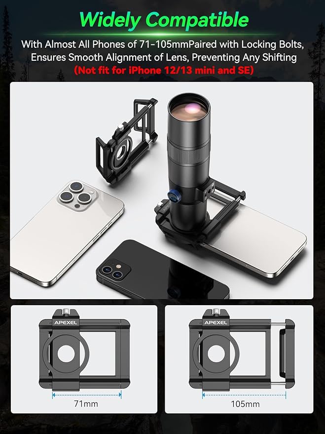APEXEL 30x Telephoto Lens - Enhanced Version for iPhone 16 15 14 13 pro max, Samsung, Pixel | Professional Upgraded External Camera Photography Attachment with Tripod