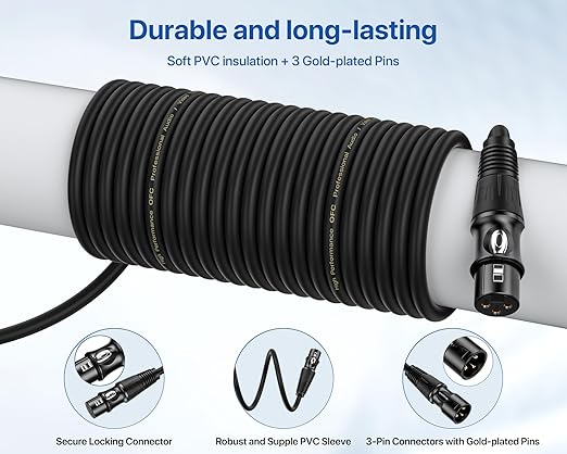 XLR Cables 3 Ft 10 Packs - Male to Female Microphone Cable with 3-Pin Balanced Shielded XLR Speaker Cables Mic Cable