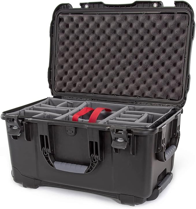 Nanuk Wheeled Series 938 Lightweight NK-7 Resin Waterproof Hard Case with Padded Divider, Black