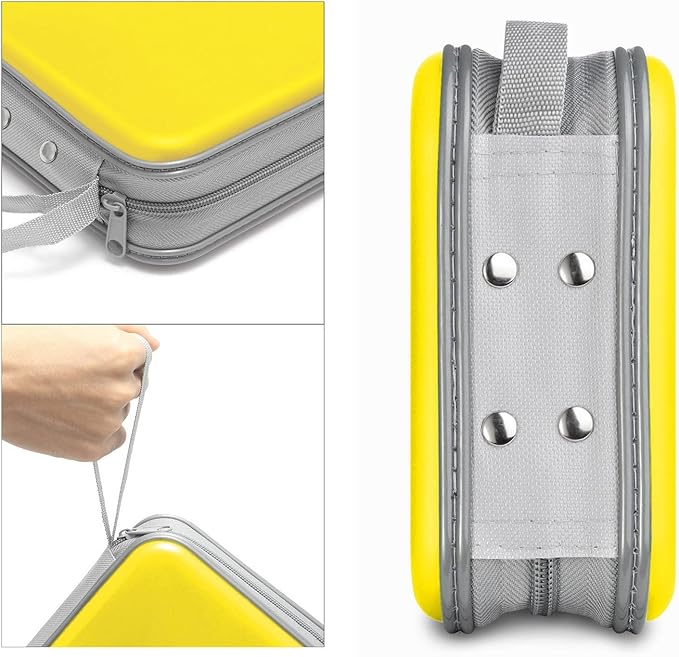 CD Case, 40 Capacity CD/DVD Case Holders Wallet Hard Plastic DVD Disc Cases Storage Binder for Car Home Office Travel (Yellow)