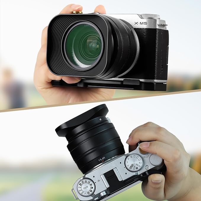 Haoge Metal Square Lens Hood for Nikon NIKKOR Z 40mm f/2, Z 28mm f/2.8, Z 28mm f/2.8 (SE) Z 26mm f2.8 Lens,Fuji XC 15-45mm f/3.5-5.6, Screw Hood, Compatible with 52mm UV Filters