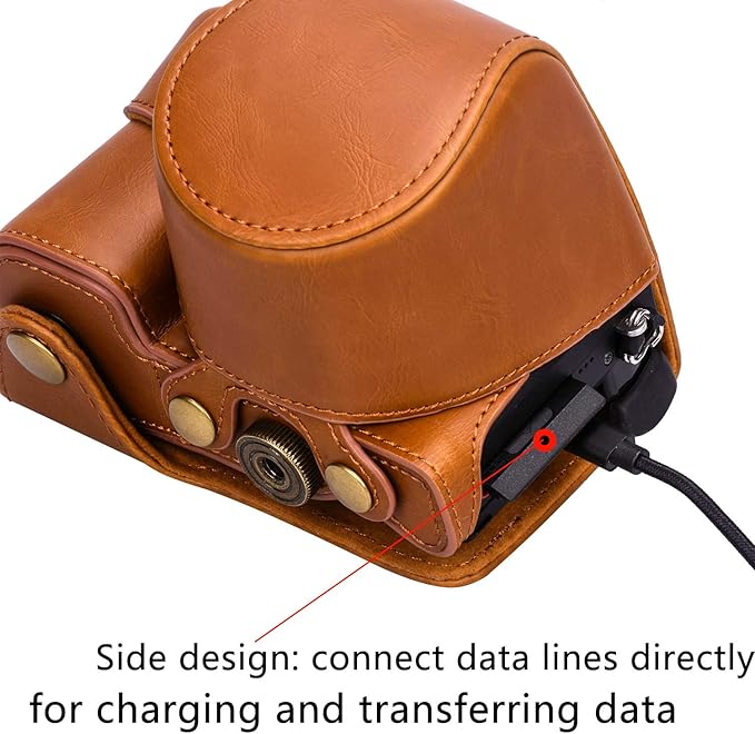 Hargedis XEVN for sony a6400 case,for sony a6300 case,Premium PU Full Body Leather Camera Case Bag for sony alpha a6300 a6000 a6100 a6400 Fit 16-50mm Lens with Camera Shoulder Strap(Brown)