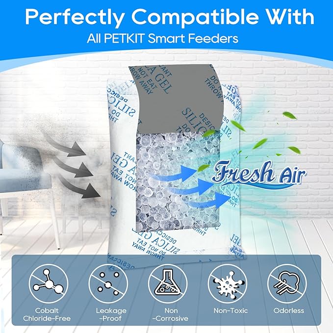 Desiccant Bag Replacement for Smart Feeders, Packs for Storage, Bags for Moisture Control for Automatic Pet Feeders, Silica Gel Desiccant Packets 6PCS
