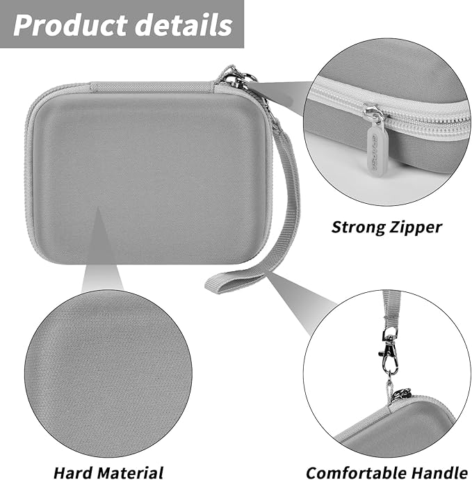 Digital Camera Case for CAMKORY/for Kodak Pixpro/for VAHOIALD/for Sony DSCW800 830/ for Canon PowerShot 180 190. Kids Vlogging Cameras Storage Holder for Accessories (Box Only)-Grey