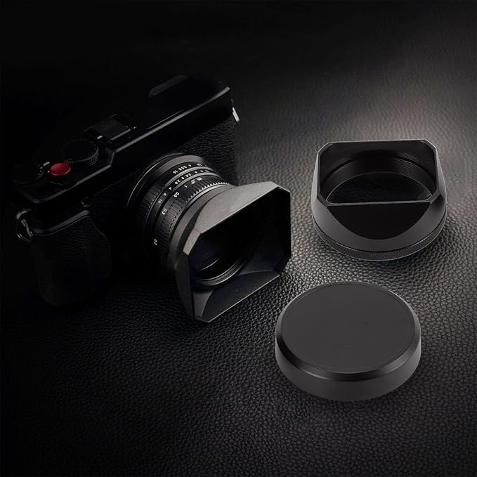 Aluminum Alloy Square Lens Hood Shade for X100VI X100V Camera with Lens Cap Accessory External Filter Compatibility