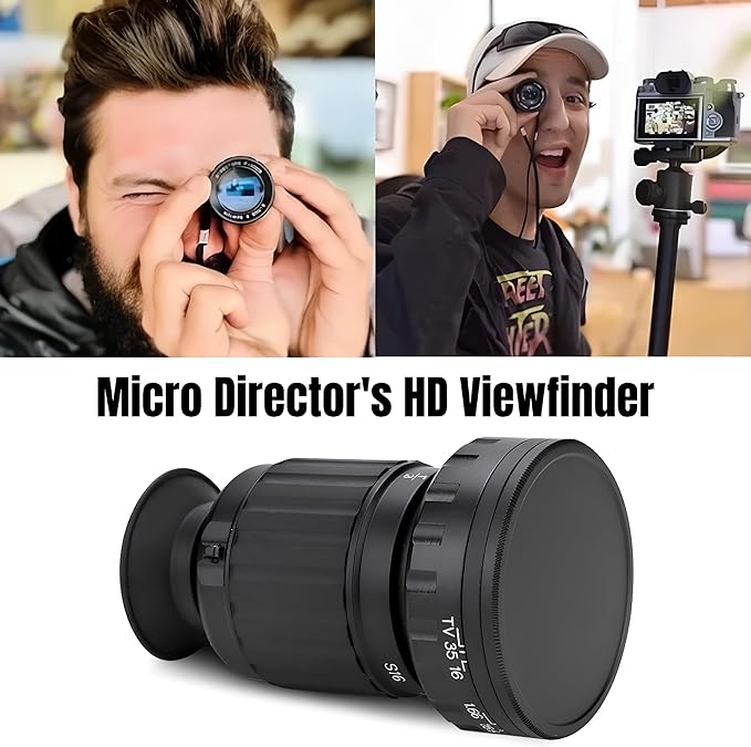 Directors Viewfinder, Acouto Director's Viewfinder VD-11X Professional Micro Director's Viewfinder with HD Multicoated Glass 11x Zoom Camera View Finder Phototgarphy Accessory Aluminum Body