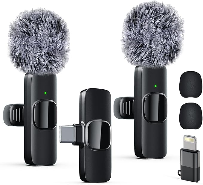 Labstandard Professional Wireless Lavalier Lapel Microphone for iPhone, iPad, mini Video Recording Mic forInterview Video Podcast Vlog YouTube&Livestream, Noise Reduction, Plug &Play