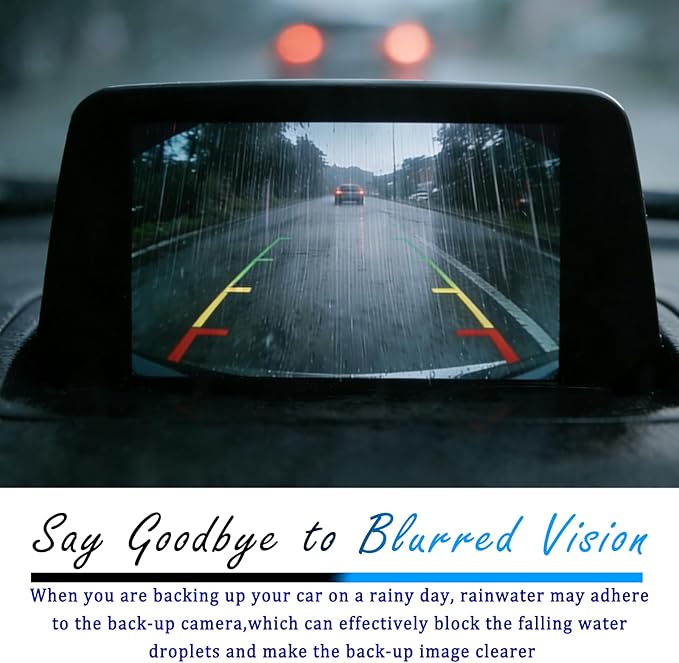 Upgraded Backup Camera Rain Shield for Car,Extended Car Back Up Camera Rain Cover for Blocking Rains Water,Silicone Rear View Backup Cameras Cover with Adhesive Backing