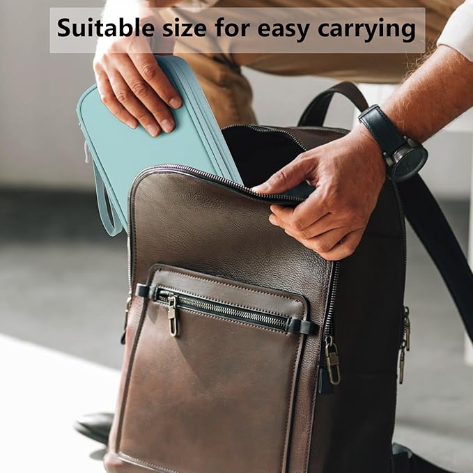 DDgro Electronics Travel Organizer, Tech Accessories Pouch Bag for Cables/Charger & Cords(Mint Green, PU-M)