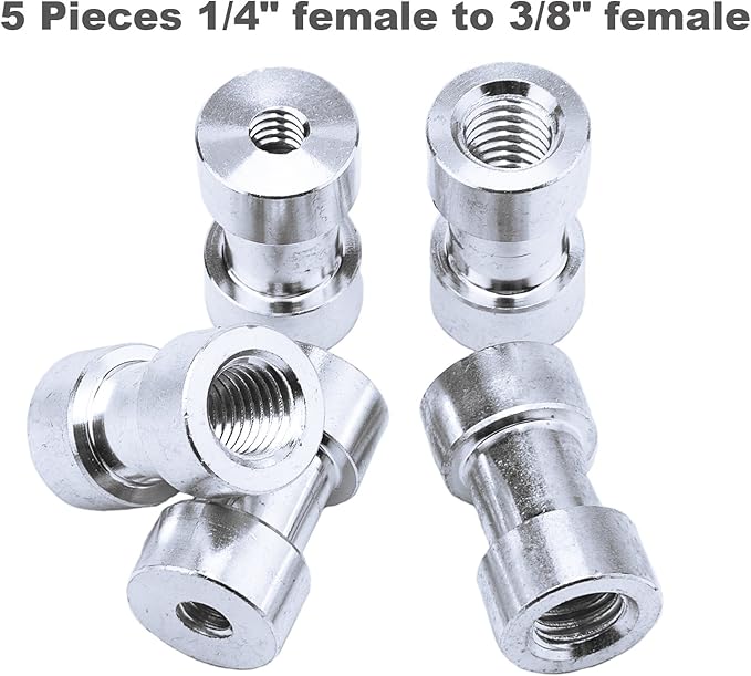 1/4 Inch and 3/8 Inch Converter Threaded Screws Adapter Mount Set for Camera/Tripod/Monopod/Ballhead, 21 Pieces