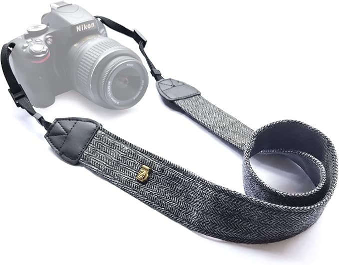 Alled XN01-0943 Neck Shoulder Belt Strap, Vintage Print Soft Colorful Camera Straps for Women/Men, All DSLR/Nikon/Canon/Sony/Olympus/Samsung/Pentax/Olympus, Black