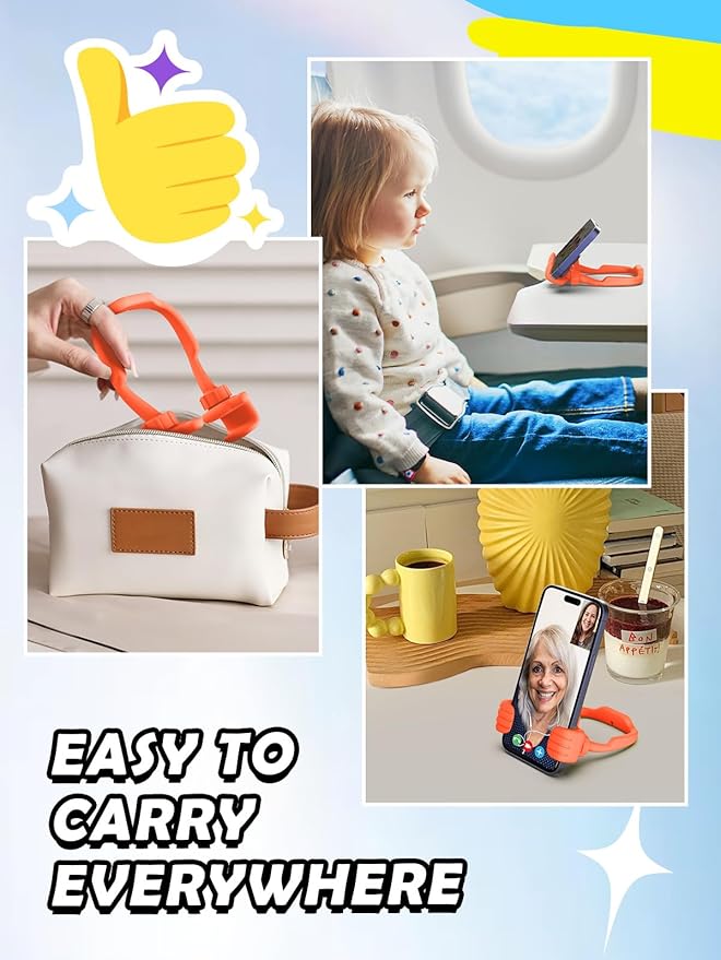 Valentines Gifts for Teens Boys Girls Cell Phone Stand: Upgrade Adjustable 1 Pack Thumbs Up Lazy Phone Holder for Desk Fun Birthday Gifts for Grandma Adults Husband from Wife