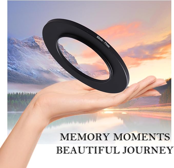 52-77mm Step-Up Ring Adapter,52mm to 77mm Step Up Filter Ring for 52mm Lens Mount 77mm for DSLR Lenses and ND UV CPL IR Filters （52-77mm）