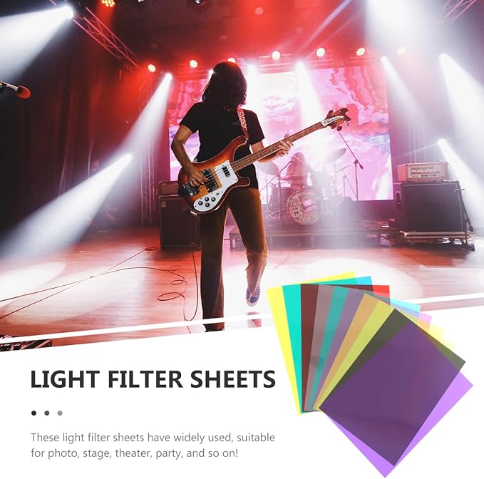 10pcs Dyslexia Overlay for Computer Screen Overlays Light Diffuser Sheets Light Gel Sheets Gel Filtering PVC Photo Filters