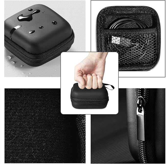 Charger Case,Mini Cable Organizer Cases,Pouch Case Bag,Small Charger Organizer,Waterproof Travel Storage Carrying Bag for USB Drives,Power Adapter,Earphones,Cords etc,Single Layer,Black