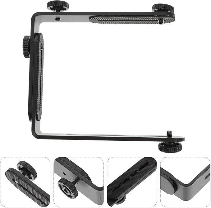BUGUUYO Metal Camera Holder for DSLR Speedlight and Monopods Screw Compatible Photography Flash Bracket with Nuts Practical Gift for Photographers and Videographers