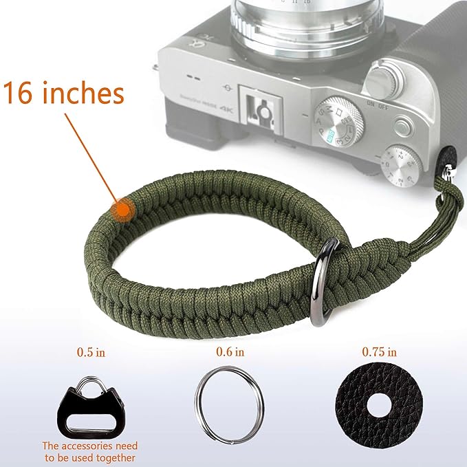 Wrist Strap for DSLR/Mirrorless Camera, Quick Release Hand Strap with Safer Connector (Green)