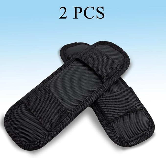 Soft Shoulder Strap Pad, Breathable & Removable Backpack Strap Pads for Bag Strap（2PCS-Black）