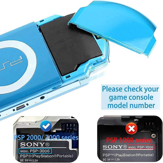 OSTENT Battery Protector Cover Door Repair Parts Replacement for Sony PSP 2000/3000 Color Light Blue