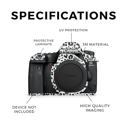 Camera Skin Compatible with Canon EOS 6D Mark II Camera (2017) - Snow Leopard Print - Premium 3M Vinyl Protective Wrap Decal Cover - Easy to Apply | Crafted in The USA by MightySkins