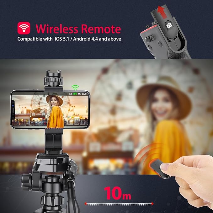 Zeadio Wireless Smartphone Stabilizer, Vlogging Video Handle Grip, with Clamp Mount and Remote Shutter for iPhone and Android Phone and Other Smartphone