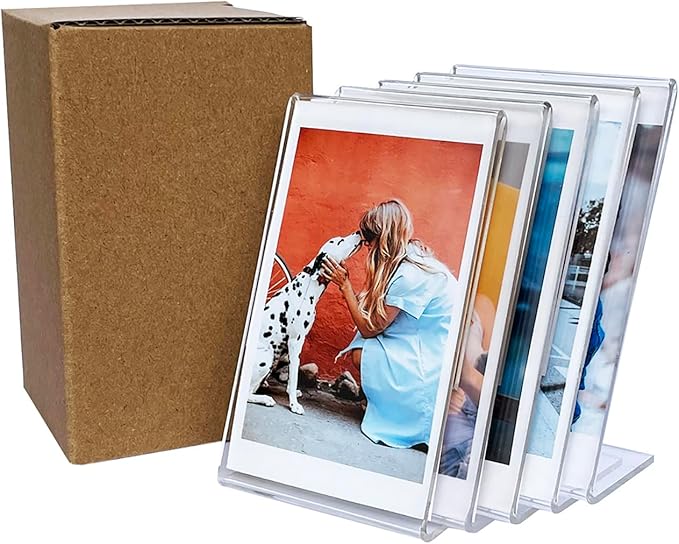 SULEPE 5 Packs Instax Mini Picture Frame, 2x3 Desk Polaroid Photo Frame, Small Wallet Size Frame, Acrylic Cute Photo Frame for Fujifilm Instax Mini Instant Films 2.1 * 3.4”