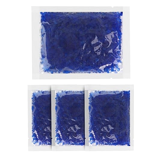 4PCS Blue Silica Gel Desiccant Packets Premium Indicating Desiccant Beads, Blue to Pink Indicating for Use Industrial 3 and 4 Stage Filters