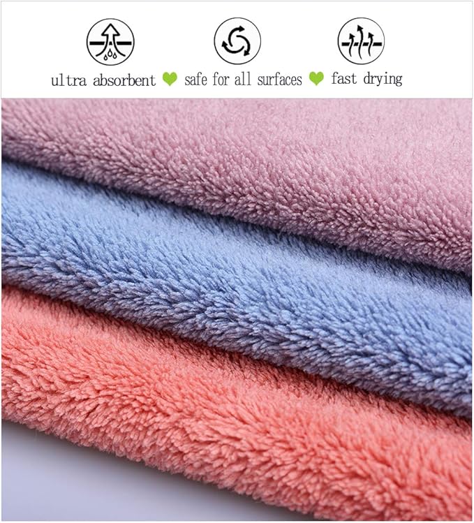 Microfiber rag Bulk Multi-Functional for House Furniture Reusable Rags Kitchen Wipes Dish Cloths Absorbent and Fast Drying 6 Colors