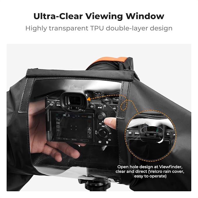 K&F CONCEPT Professional Camera Rain Cover, Waterproof Raincoat for DSLR Cameras and Lenses, Photography Camera Protector Accessories