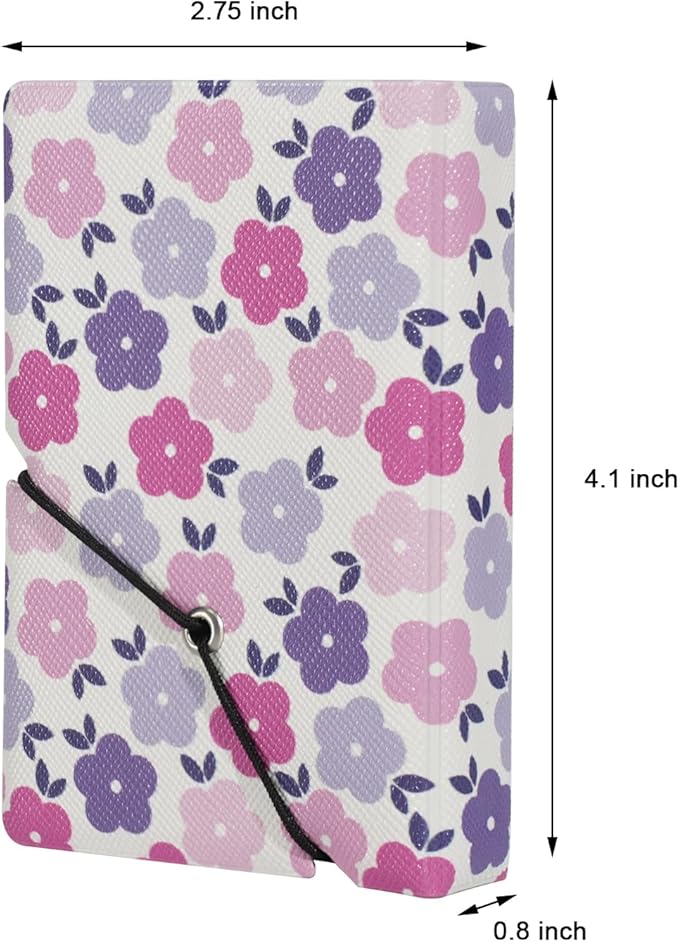 Mini 2x3 Small Polaroid Photo Album Book For 3 Inch Fujifilm Instax Mini 12 11 9 99 8 7+ 40 EVO Camera Film, HP Sprocket, K-pop Photocards. (Flat Flowers, 1 Pack)