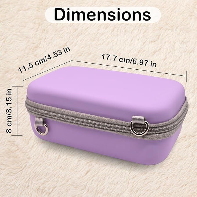 Instant Print Film Camera Case for Kid Cameras & Digital Video Camera, Hard Storage Holder Organizer Bag Compatible with ESOXOFFORE/Dylanto/Anchioo/MINIBEAR and More (Purple)