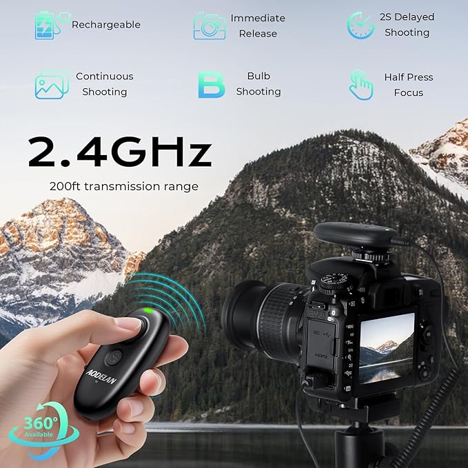 Upgrade for Panasonic Rechargeable Wireless Camera Remote Control,AODELAN Shutter Release Compatiable with S5II, GH6, S5, BGH1, GH5 II, BS1H, S5IIX, G9 II, GH7, G97, S1RII, S1IIE, S1II