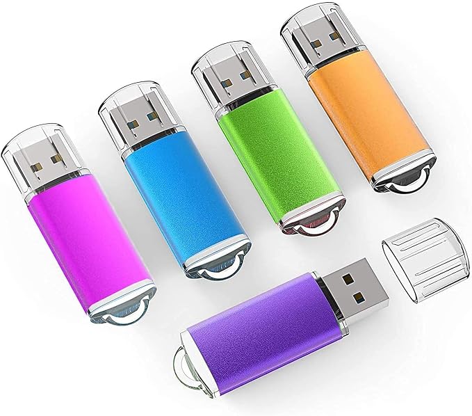 8GB USB Flash Drive K&ZZ 5 Pack Memory Sticks USB 2.0 Thumb Drive Easy-Storage Gig Stick Pen Drive Flash Stick Zip Drive Jump Drive for PC Laptop, Multicolored